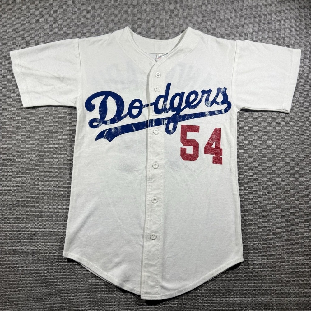 Vintage Los Angeles Dodgers Jersey Mens S White MLB Candelaria 54 Teamwork USA